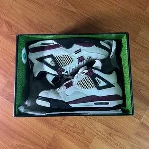 Jordan 4 Retro PSG size 10 Size 10 - Jordan 4 Retro PSG - White, Bordeaux-Neutral Grey  main image 4